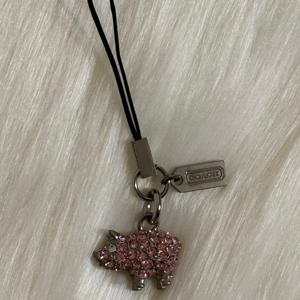 Coach Mini Pig Rhinestone Charm